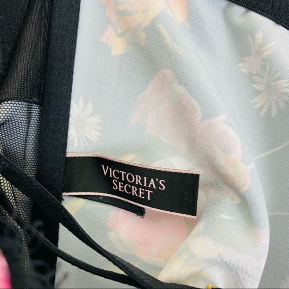 NWOT Victoria’s Secret 36C Lightly Lined Balconet Bustier Multi Flowers on Black - Picture 7 of 8